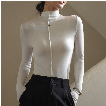 Amii Women's Turtleneck Knit Sweater - Long Sleeve Top