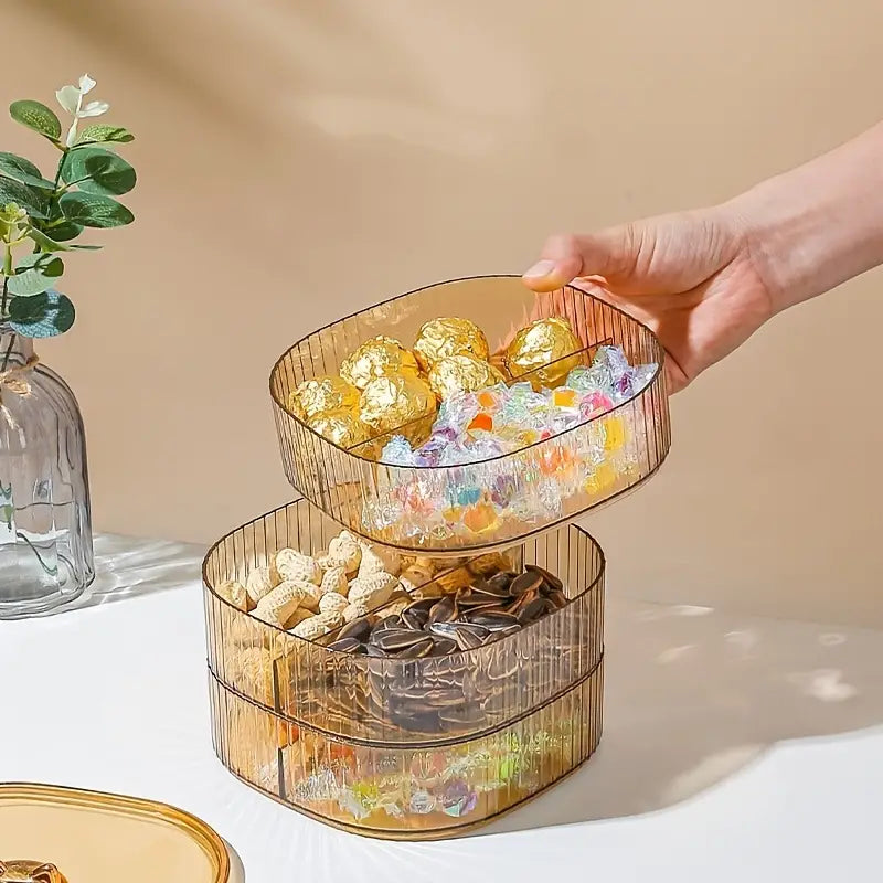 Delicate Cartoon Candy Tray with Lid - Multi-layer Storage