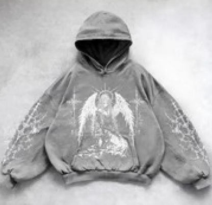 Hooded Printed Hip Hop Y2G Streetwear Sweatshirt