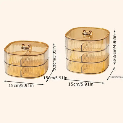 Delicate Cartoon Candy Tray with Lid - Multi-layer Storage