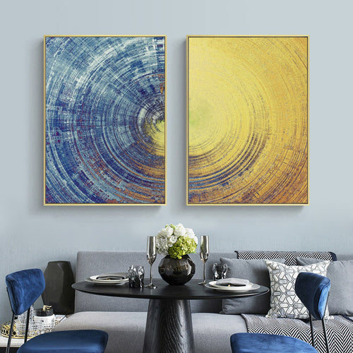 Modern Abstract Circle Wall Art for Living Room Decor