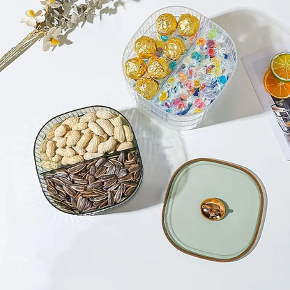 Delicate Cartoon Candy Tray with Lid - Multi-layer Storage