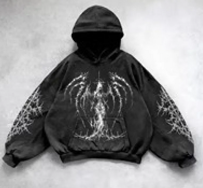 Hooded Printed Hip Hop Y2G Streetwear Sweatshirt