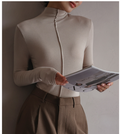 Amii Women's Turtleneck Knit Sweater - Long Sleeve Top