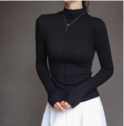 Amii Women's Turtleneck Knit Sweater - Long Sleeve Top