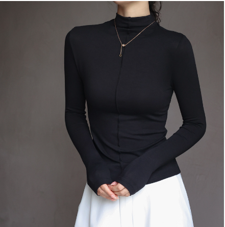 Amii Women's Turtleneck Knit Sweater - Long Sleeve Top